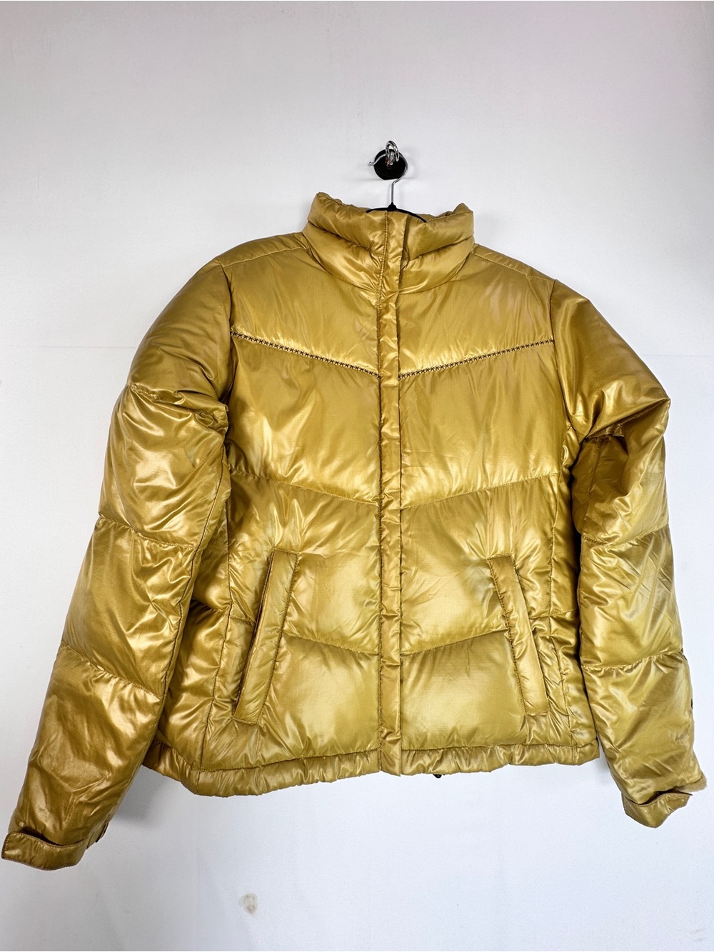 Columbia Metallic Olive Gold Down Puffer Jacket Size M